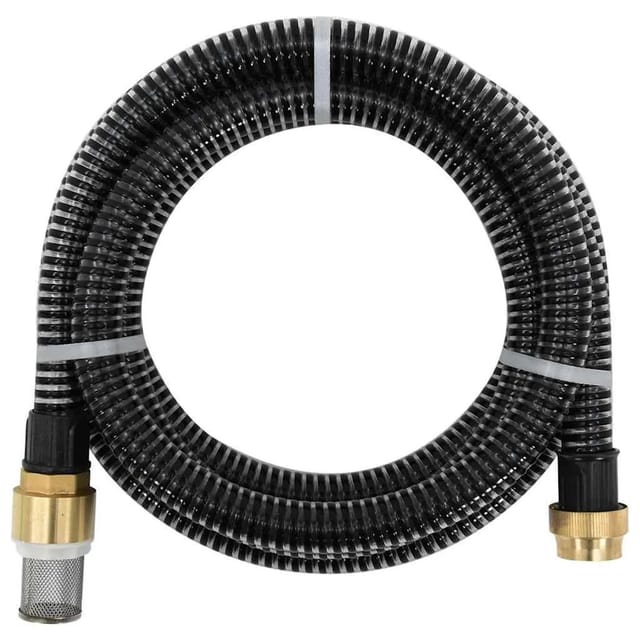 Vidaxl - Saugschlauch mit Messing-Anschlüssen Schwarz 1,1' 5 m pvc