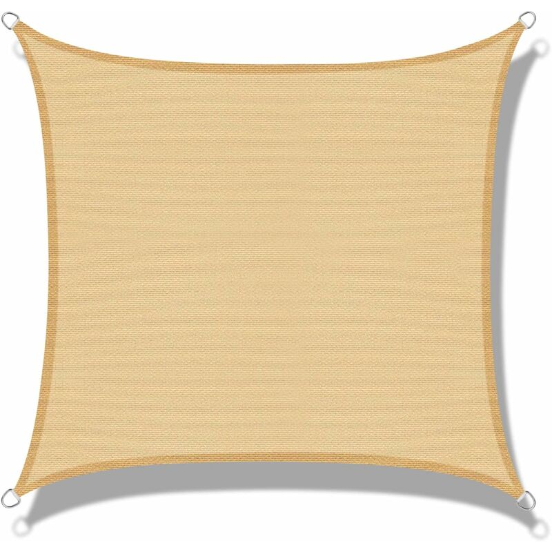 [french Days]voile D'Ombrage Rectangulaire 3 X 3m Sable Protection Des Rayons Uv Pour Terrasse Camping Extérieur Jardin