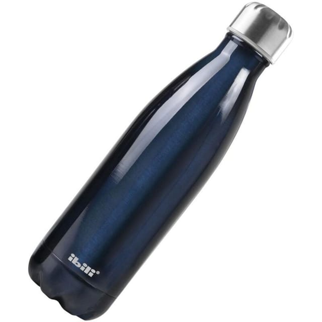 Doppelwandige Thermoflasche 0,50 l 7x26 cm Blau Ibili