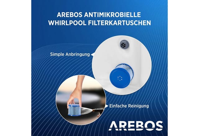 Arebos - Antimikrobielle Ersatz Filterkartuschen für Spa Whirlpools 6 stück