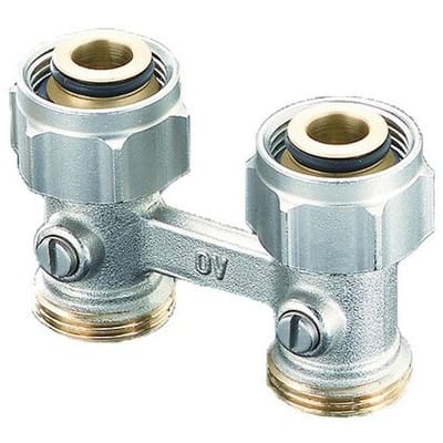 Oventrop - zb Multiflex Absperrverschraubung, 3/4' Überwurfmutter x 3/4' Außengewinde, Messing vernickelt