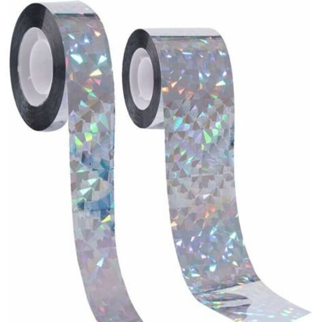 Famille - gabrielle Taubenabschreckungsband, 2 Stück – 80 m – helles reflektierendes Reflexband – zur friedlichen Abwehr von Tauben, Vögeln, Katzen