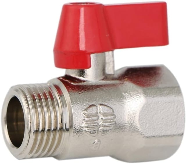 Memkey - Messing-Duschkopf-Absperrventil, Regelventil, Steuerventil, Duschventil, Kugelhahn, 1/2 Zoll männlich weiblich, NPT-Gewinde, Nickel (DN15)