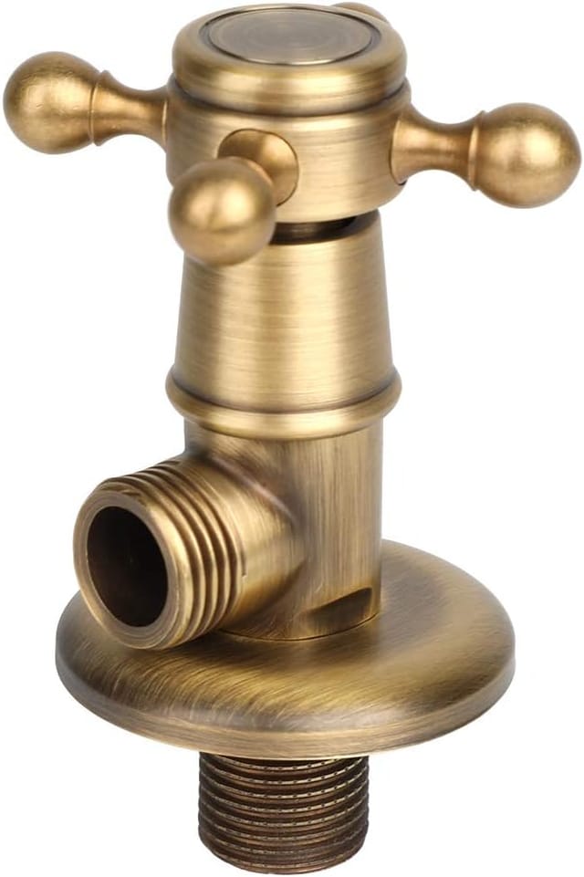 Memkey - Messing-Dreiecksventil, G1/2 Badezimmer-Kupfer-Eckventil, universelles Heiß- und Kaltwasser-Absperrventil, Duschkomponenten, universelle