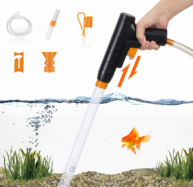 Memkey - Aquarium-Wasserwechsler, Aquarium-Schlammsauger, 3-in-1-Aquarium-Bodenreiniger, Aquarium-Kies-Reinigungsset für Wasserwechsel und