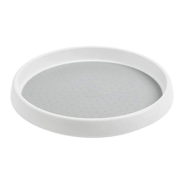 Memkey - Gewürz-Drehteller-Aufbewahrung, Gewürzregal, drehbares Tablett aus Kunststoff, Gewürz-Drehteller für Küchenschrank, 24,5 cm x 3,5 cm