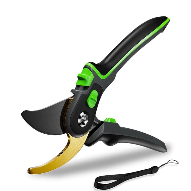 Hawk Gartenschere, Klinge Aus Japanischem Stahl Und Teflon, Hochwertige Gartenschere Aus Titan, Baumschneider Mit Schwammgriffen Und Sicherheitsschutz