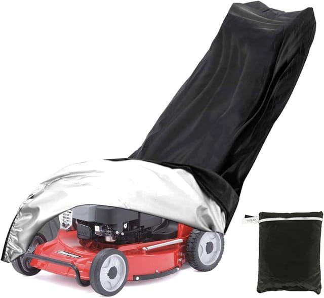 Rasenmäher-abdeckung Aus 210d-polyester, Wasserdicht, Staubdicht, Mit Kordelzug Und Aufbewahrungstasche (193 X 63,5 X 112 Cm)