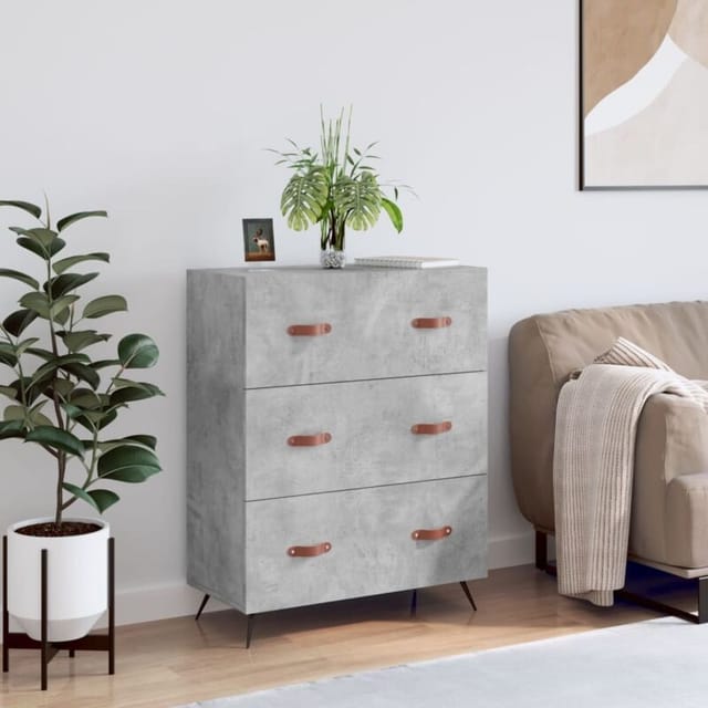 Kommode Betongrau 69,5x34x90 cm Holzwerkstoff Vidaxl