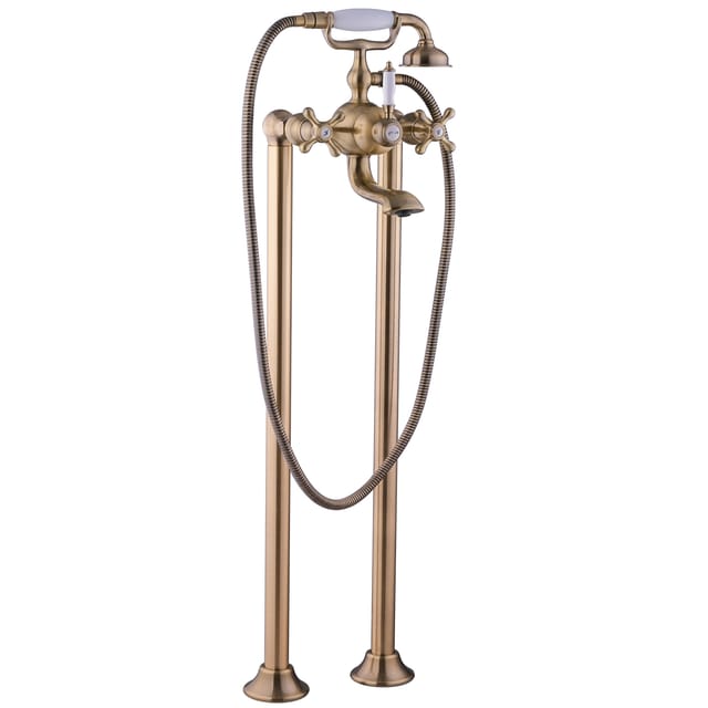 Paulgurkes - Standarmatur Retro Messing Bronze Antik für freistehende Badewannen