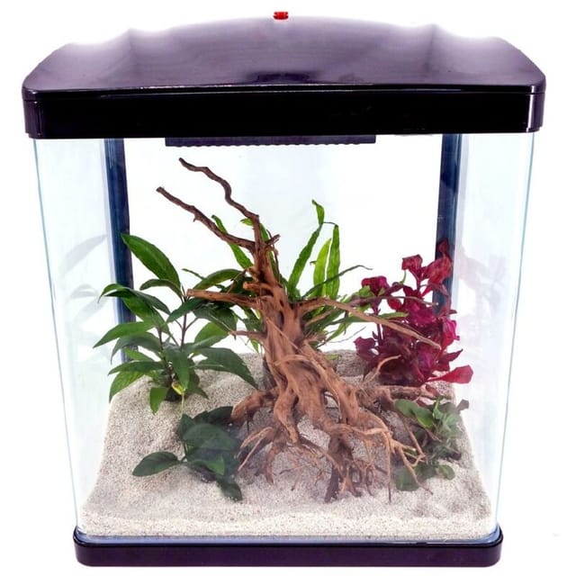 Aquaristikwelt24 - HR-300 Nano Aquarium Schwarz – Komplettaquarium mit led
