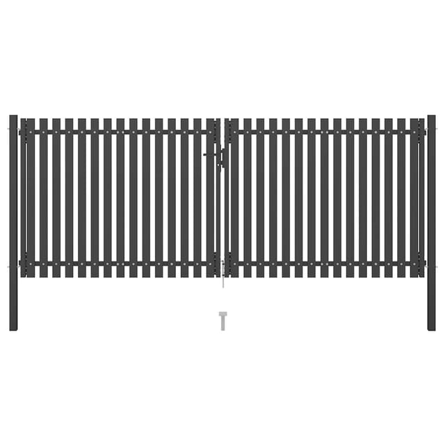 Gartentor aus Stahl 400 x 125 cm Anthrazit vidaXL