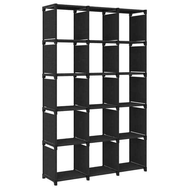 Würfelregal mit 15 Fächern Schwarz 103x30x175,5 cm Stoff Vidaxl