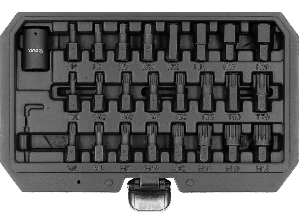 Yato Schlagschrauber Bit- & Steckschlüssel-satz 25-tlg 1/2 Zoll – Hex/torx/spline Einsätze Aus Crmo & S2 Stahl – Schlagfeste Bits Für Kfz, Werkstatt & Industrie