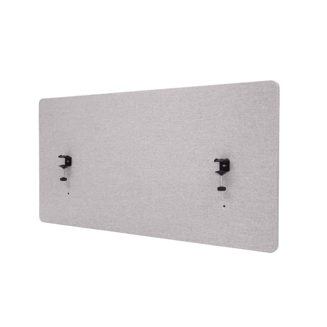 HHG - Akustik-Tischtrennwand 943, Büro-Sichtschutz Schreibtisch Pinnwand, doppelwandig Stoff/Textil 60x120cm grau