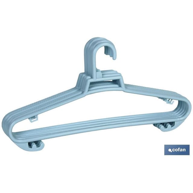 Packung mit 6 hellblauen Kleiderbügeln, Modell Oslo, 38 x 18 cm