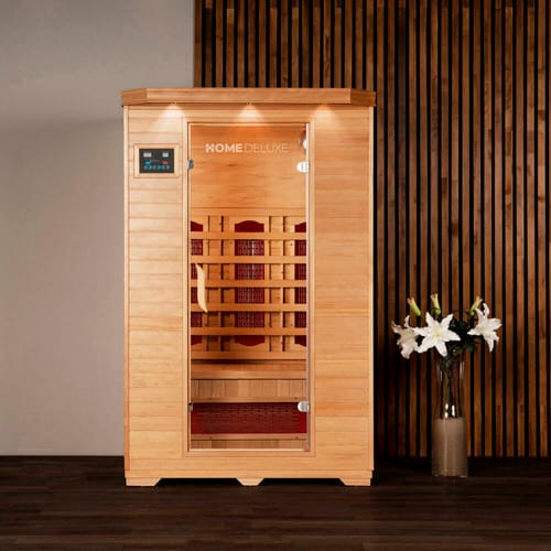 Infrarotkabine mit Vollspektrumstrahler redsun m - 120 x 105 cm für 2 Personen Infrarotkabine Wärmekabine Infrarotsauna Sauna - Home Deluxe
