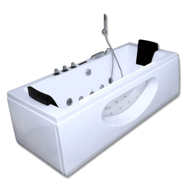 Home Deluxe - Whirlpool Badewanne mit Lichttherapie laguna m - 180 x 90 cm Whirlpool Eckbadewanne Badewanne Wanne