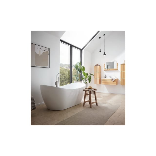 Home Deluxe - Freistehende Badewanne mit Whirlpoolfunktion ovalo plus - 180 x 90 cm Badewanne Freistehend Acrylwanne Badezimmer