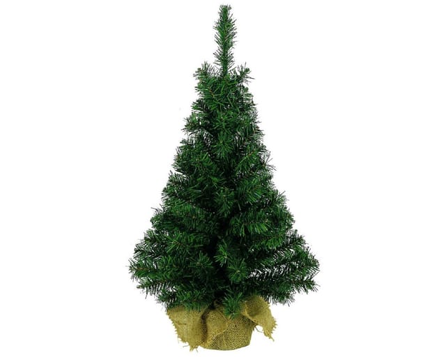 Mini Weihnachtsbaum im Jute Sack 45 cm Christbaum künstlicher Dekobaum