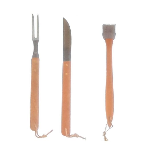 Trade Shop Traesio - Trade Shop - set 3 utensili für pennellino barbeziehungen und coltello lama bbq equipment -