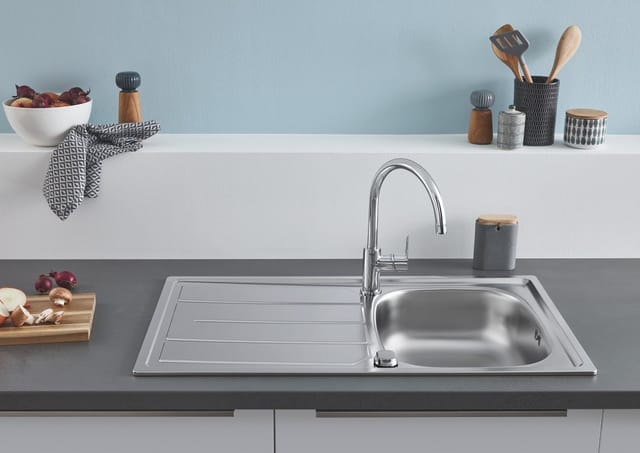 Abwäschen - Einbauspüle-Set K200 und Armatur BauEdge, gebürteter Edelstahl/Chrom 31562SD1 - Grohe