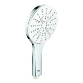 Grohe Rainshower SmartActive 130 Handbrause, Moon White/Chrom, Brauseboden Moon White, 3 Strahlarten