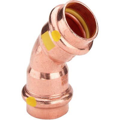 Viega Italia Srl - Viega Bogen 45 Grad mit sc Profipress g 2626 für Gas in 18mm Kupfer