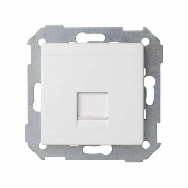 82 Konzept Universelle flache v & D-Platte mit Pulver 1 RJ45 mattweiß 8200005-090 - Simon