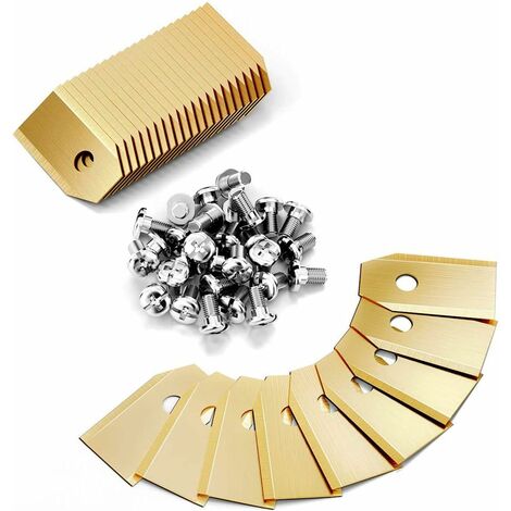 [french Days]déstockage Lame De Rechange En Titane Pour Tondeuse Husqvarna, Lot De 45 Lame De Tondeuse À Gazon, Faucheuses À Gazon Accessoires Avec Vis