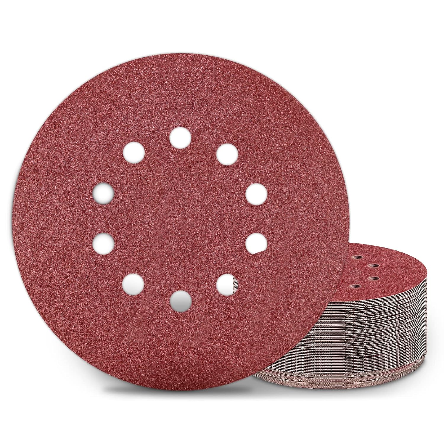 [french Days]disques De Ponçage 225 Mm 25 Pièces Grain P100 10 Trous Disques Abrasifs 225 Mm Ronds Papier Abrasif For Ponceuse