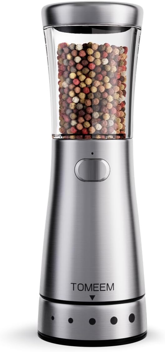 [french Days]moulin À Poivre Électrique, Moulin À Sel Ou À Poivre Rechargeable En Acier Inoxydable, Grande Capacité De 126 G, Ouverture De 4,6 Cm, Mouture Réglable, Idéal Pour La Cuisine.
