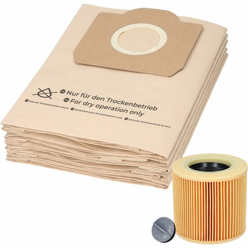 [french Days]10 Sacs D'Aspirateur Et 1 Filtre Pour Aspirateur Kärcher Wd3 Et Mv3. Alternatives Pour Les Sacs Filtrants 6.959-130.0 Et Le Filtre À Cartouche