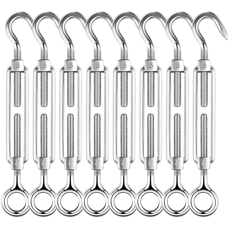 [french Days]m4 Tendeur Inox,8 Pièces Tendeur Crochet Et Oeil En Acier Inoxydable 304, Tendeur Cable/tendeur Fil Acier,tendeurs Pour Fil A Linge,corde A Linge