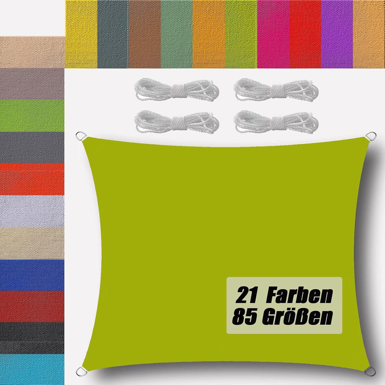 [french Days]voile D'Ombrage 3x3m Imperméable En 185g/㎡ Polyester Anti 95% Uv Voile D'Ombrage Potager Pour Terrasse Patio Jardin Extérieur Piscine Jaune-vert Rectangulaire