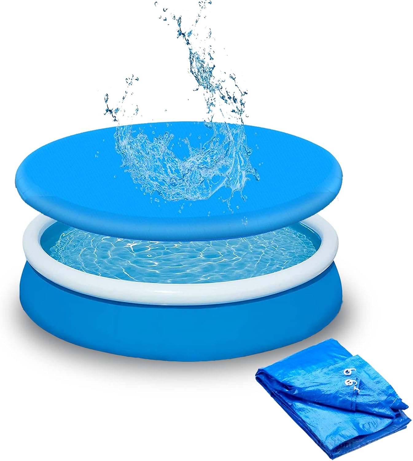 [french Days]bache Piscine,couverture De Piscine Rond,bache De Protection Pour Piscine Avec Anneau En Métal Et Cordon De Serrage，protège De La Pluie Et Des Polluants - Diamètre:210cm