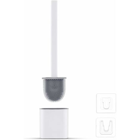 [french Days]brosse Wc Silicone Plate- Brosse Toilette Et Supports, Anti-goutte, Antibactérienne, Balayette Wc Ventilée, Séchage Rapide Sans Odeur, Balai Wc Montage Mural/au Sol, Salle De Bain Et Wc B