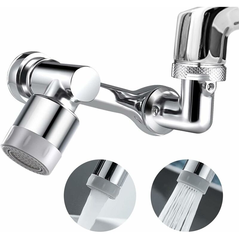 [french Days]1080° Pivotant Mousseur Robinet, Robinet Cuisine Douchette Avec 2 Modes De Pulvérisation, Universel Laiton Massif Embout Robinet Accessoires, Aérateur Pour Robinet Pour Évier De Salle De