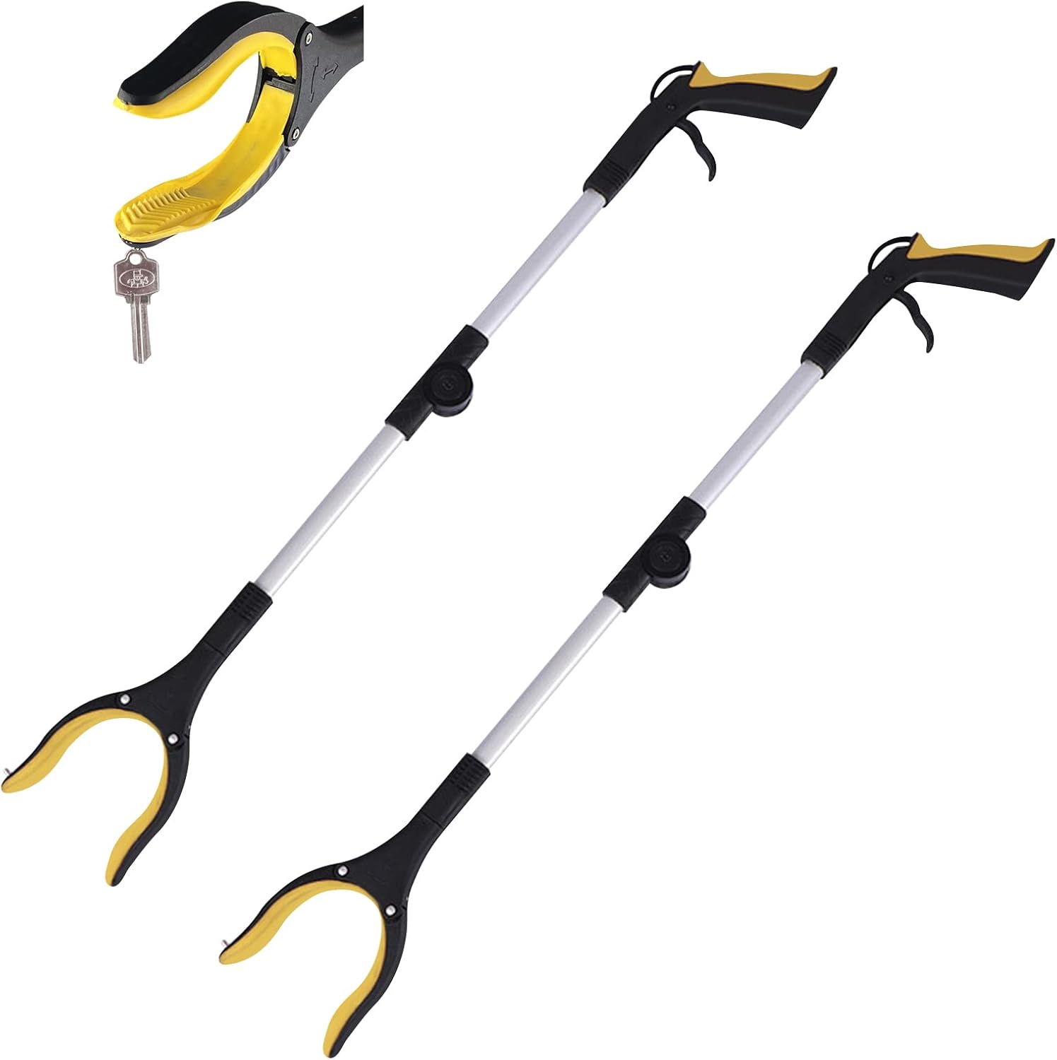 [french Days]lot De 2 Outils De Ramassage, 360° Tête Rotative Pince Ramasse Objet En Aluminium, Pince De Préhension Extension Pliable, Pince Telescopique Avec Embouts Magnétiques, Ramasseur De Déchets