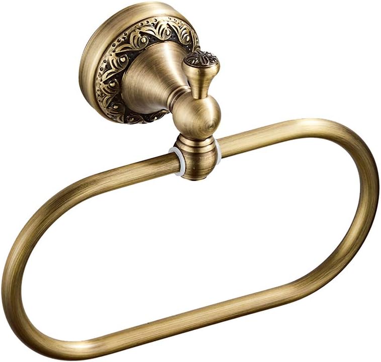 [french Days]anneau Porte-serviettes Ovale En Laiton, Porte-serviettes De Salle De Bain Contemporain, Fixation Murale, Finition En Laiton Antique