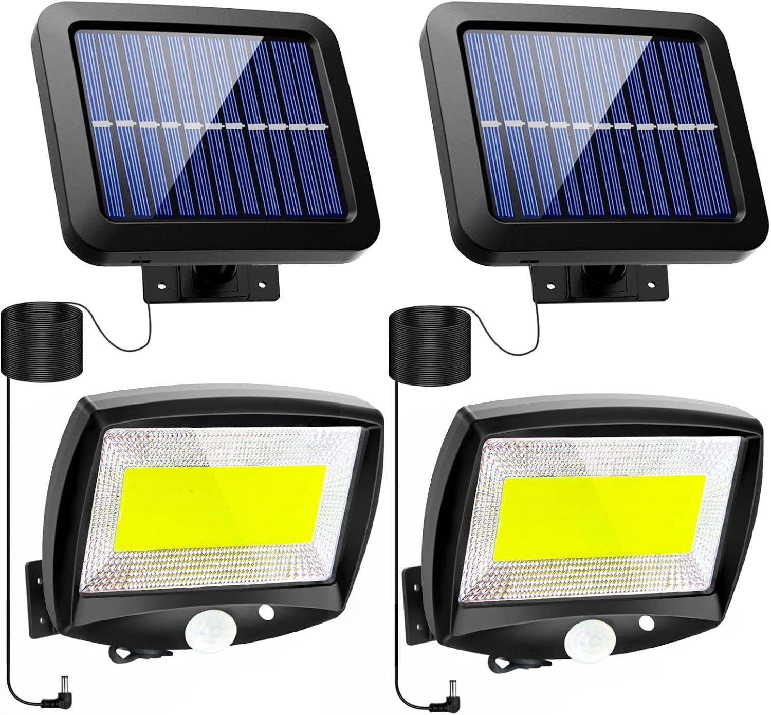 [french Days]eclairage Exterieur Solaire, Lampe Solaire Exterieur Avec Detecteur De Mouvement Jardin Led Lumière Solaire Exterieur Avec Detecteur Spot Étanche Sans Fil Spot Ip65 Avec 3 Modes Pour Pati