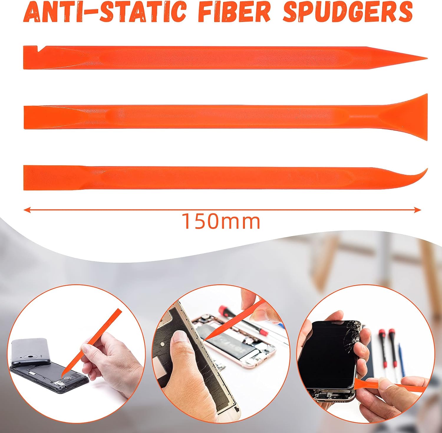 [french Days]18 Pièces Outil De Grattoir En Plastique Anti-rayures Grattoir En Plastique En Fibre De Carbone Grattoir Polyvalent Grattoir En Forme De Stylo Outil De Grattoir De Nettoyage (orange)