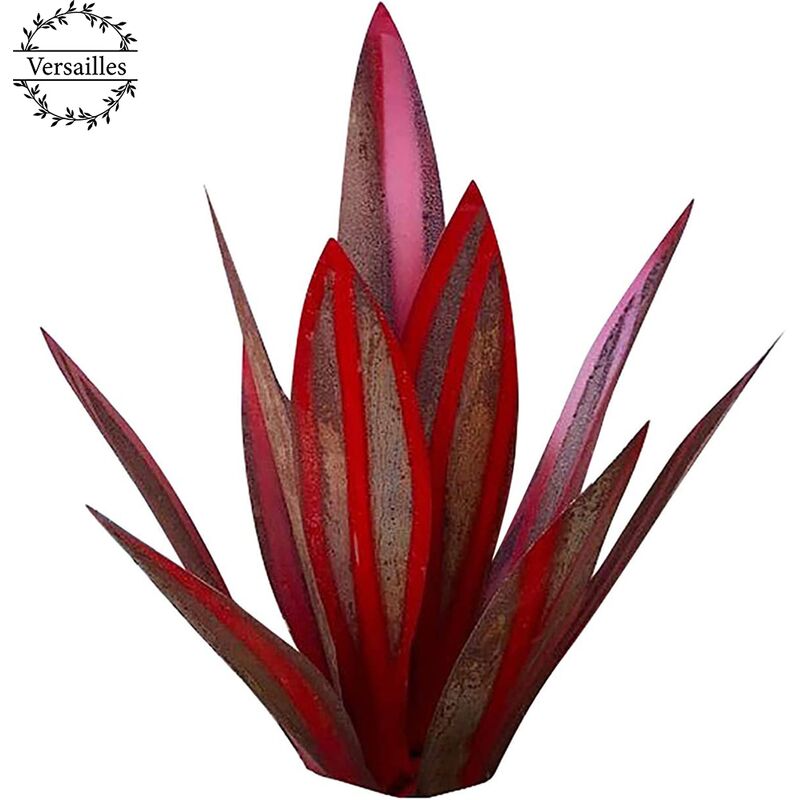 [french Days]plante D'Agave En Métal, Pour La Décoration De Jardin, Rouge, Sculpture Rustique De Tequila, Adaptée Pour L'Intérieur, Ornements De Pelouse