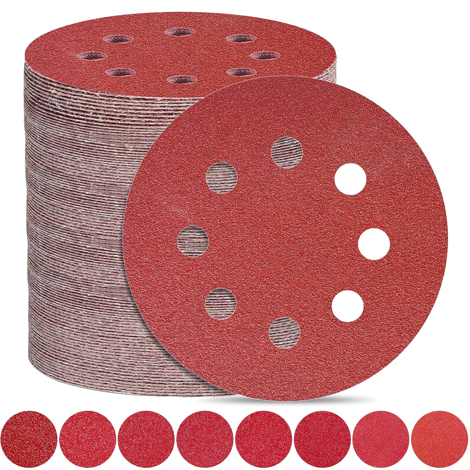 [french Days]disques Abrasifs 180mm Grain 1200 Papier Poncer 100 Pièces 8 Trous Disque Poncage Pour Ponceuse Excentrique