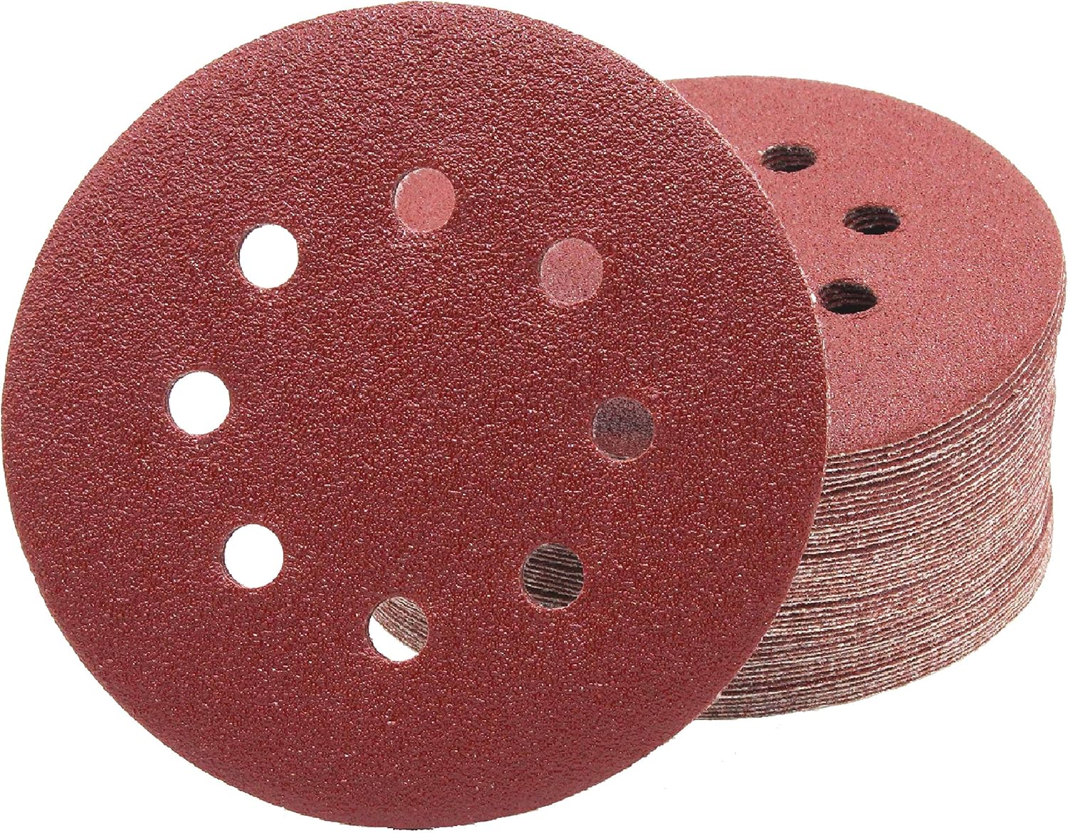 [french Days]lot De 30 Disques Abrasifs De 180 Mm - Grain 40/60/80/120/180/240 - Papier Abrasif De 180 Mm - 8 Trous - Pour Ponceuse Murale Et De Plafond