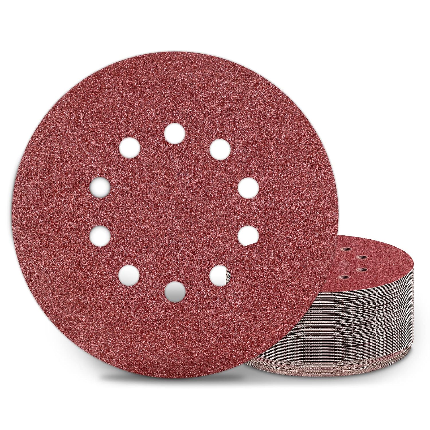 [french Days]disques De Ponçage 225 Mm 25 Pièces Grain P60 10 Trous Disques Abrasifs 225 Mm Ronds Papier Abrasif For Ponceuse