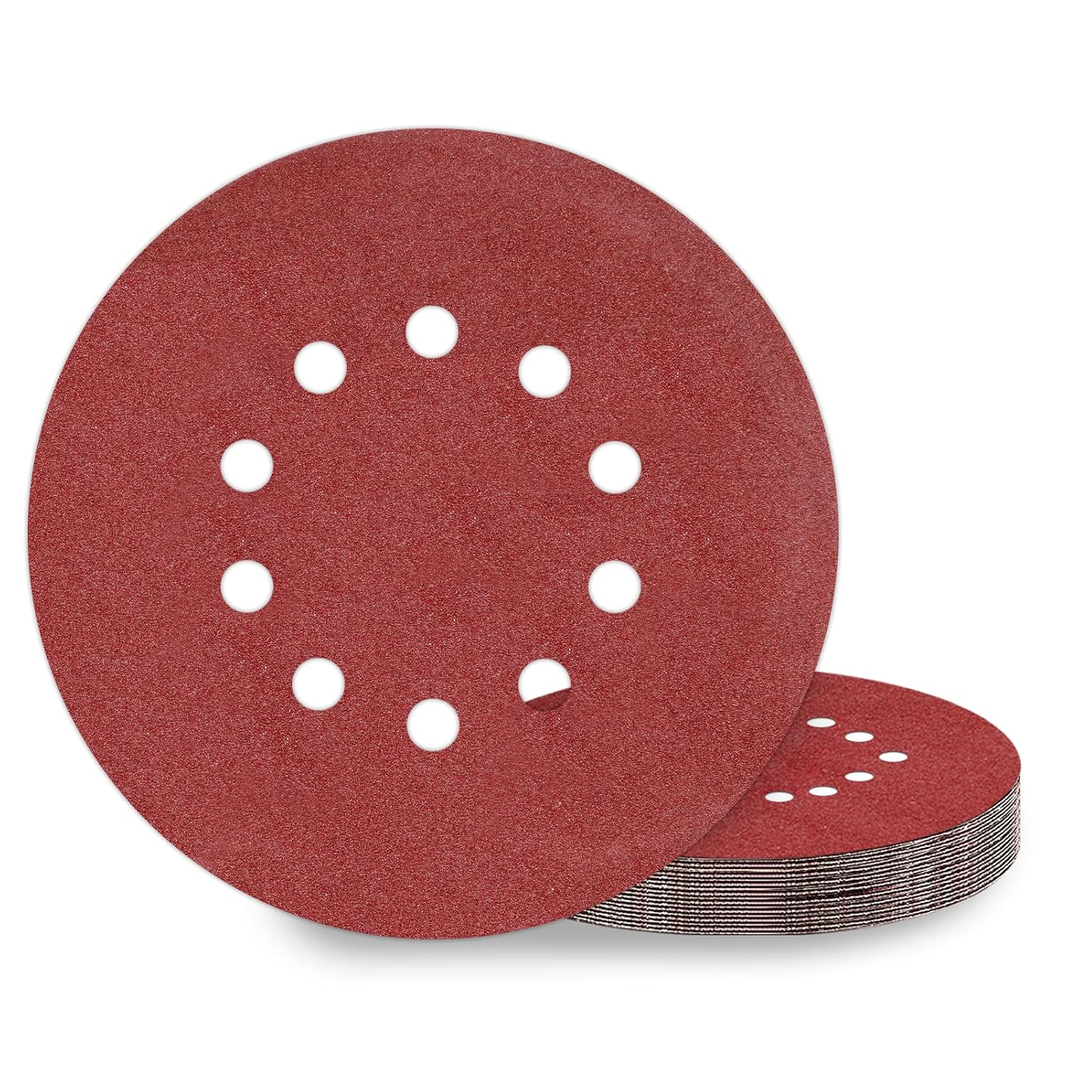 [french Days]disques De Ponçage 225 Mm 10 Pièces Grain P120 10 Trous Disques Abrasifs 225 Mm Ronds Papier Abrasif For Ponceuse