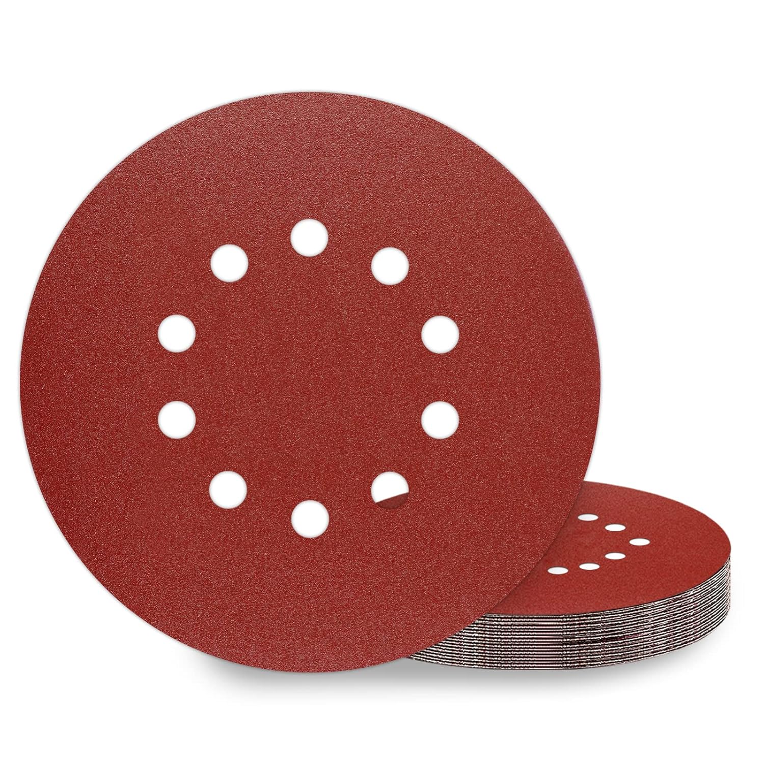 [french Days]disques De Ponçage 225 Mm 10 Pièces Grain P150 10 Trous Disques Abrasifs 225 Mm Ronds Papier Abrasif For Ponceuse