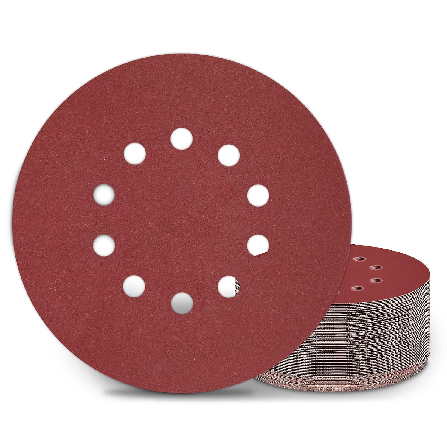 [french Days]disques De Ponçage 225 Mm 25 Pièces Grain P240 10 Trous Disques Abrasifs 225 Mm Ronds Papier Abrasif For Ponceuse