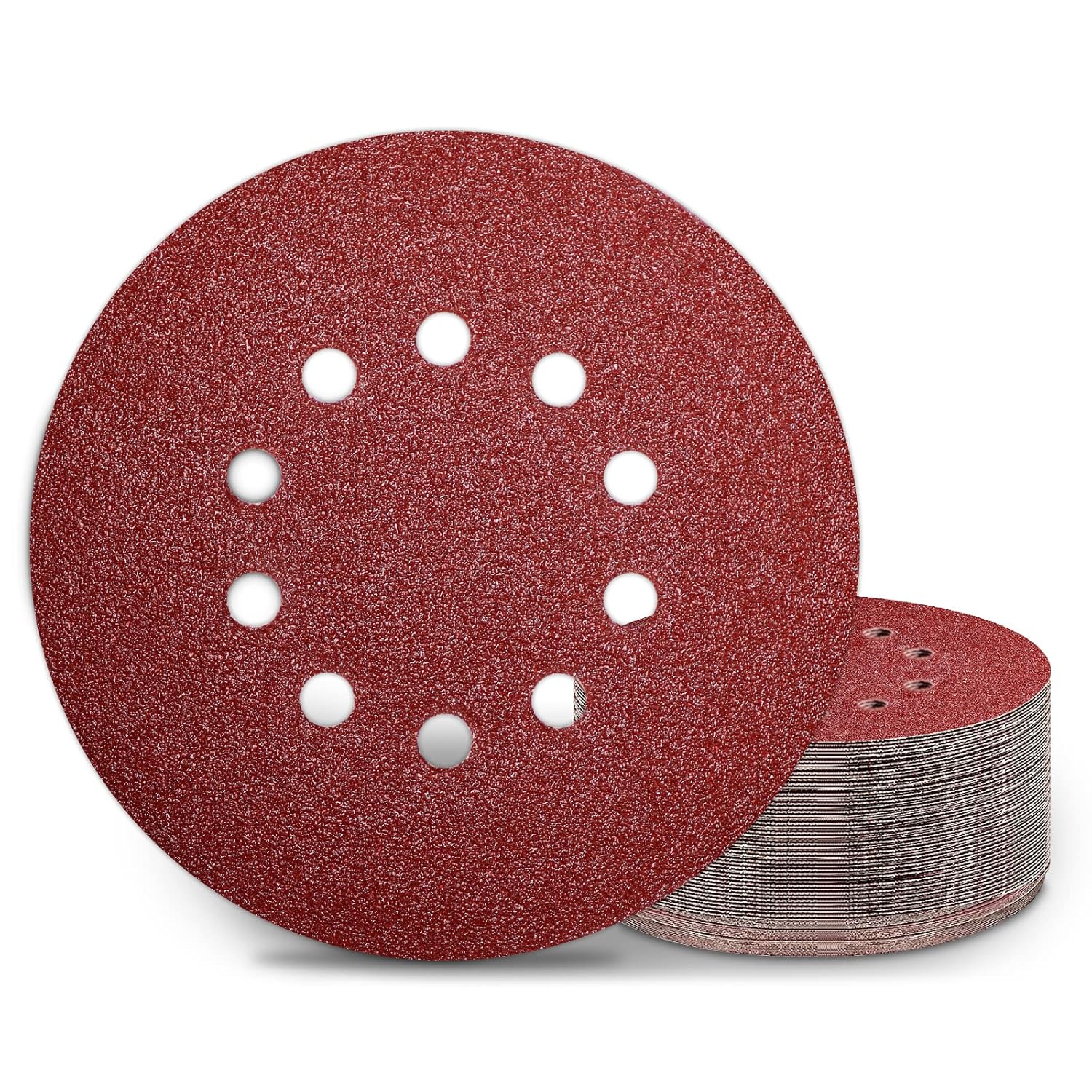 [french Days]disques De Ponçage 225 Mm 25 Pièces Grain P40 10 Trous Disques Abrasifs 225 Mm Ronds Papier Abrasif For Ponceuse